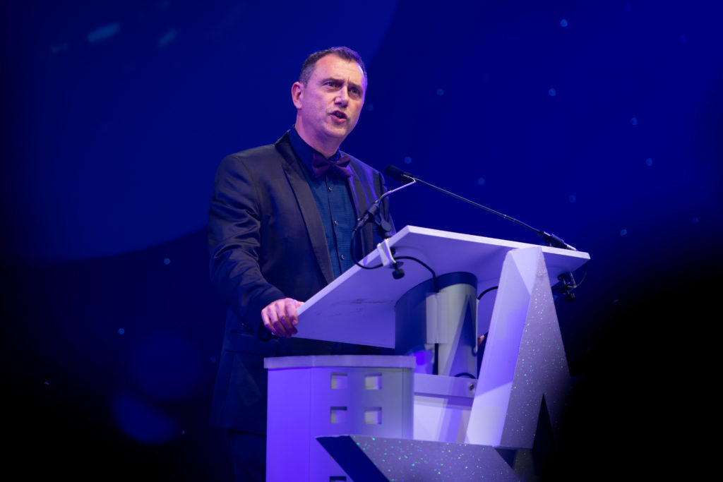 Northern Star Business Awards 2018. Pictured is Aberdeen & Grampian Chamber of Commerce Chief Executive, Russell Borthwick speaking at the awards.
