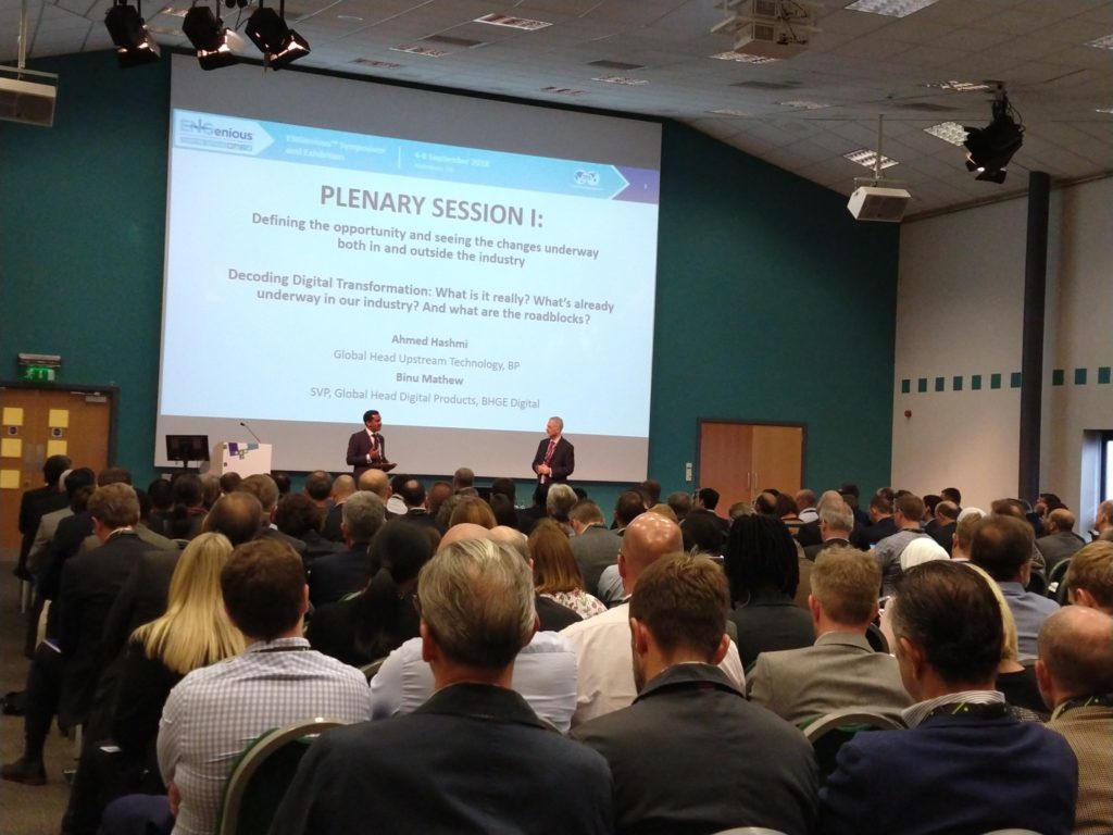 BHGE's Bin Mathew (Left) and BP's Ahmed Hashmi at the opening session of the ENGenious conference.