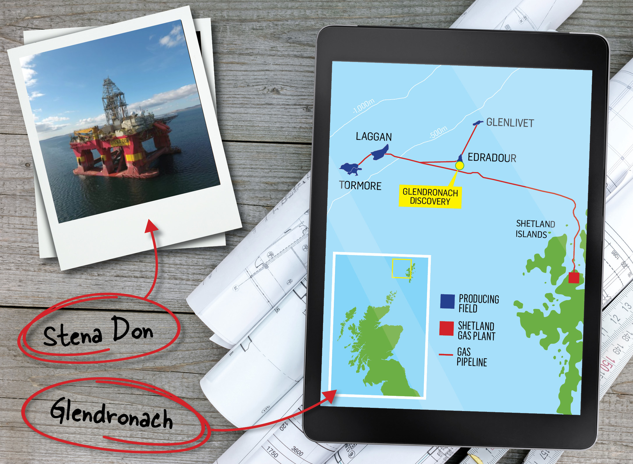 A map showing the location of the Glendronach discovery, which was drilled by the Stena Don rig.