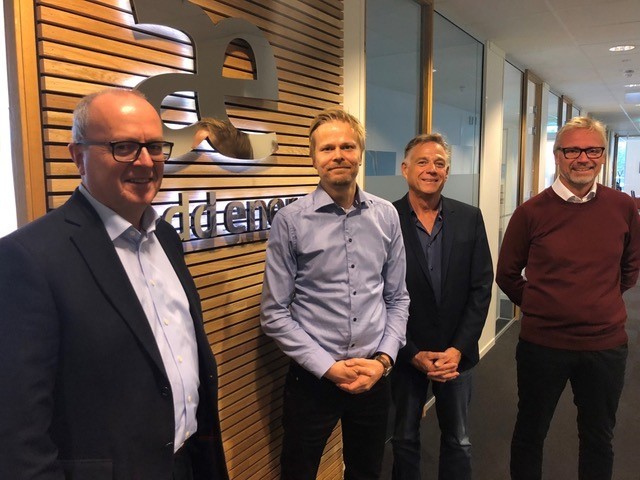 From left to right; Ole Rygg (CEO Add Energy group), Tom Dagstad (MD Novatech), Gabor Czegledy (Vela) and Per Arne Jensen (Chairman Add Energy Group).