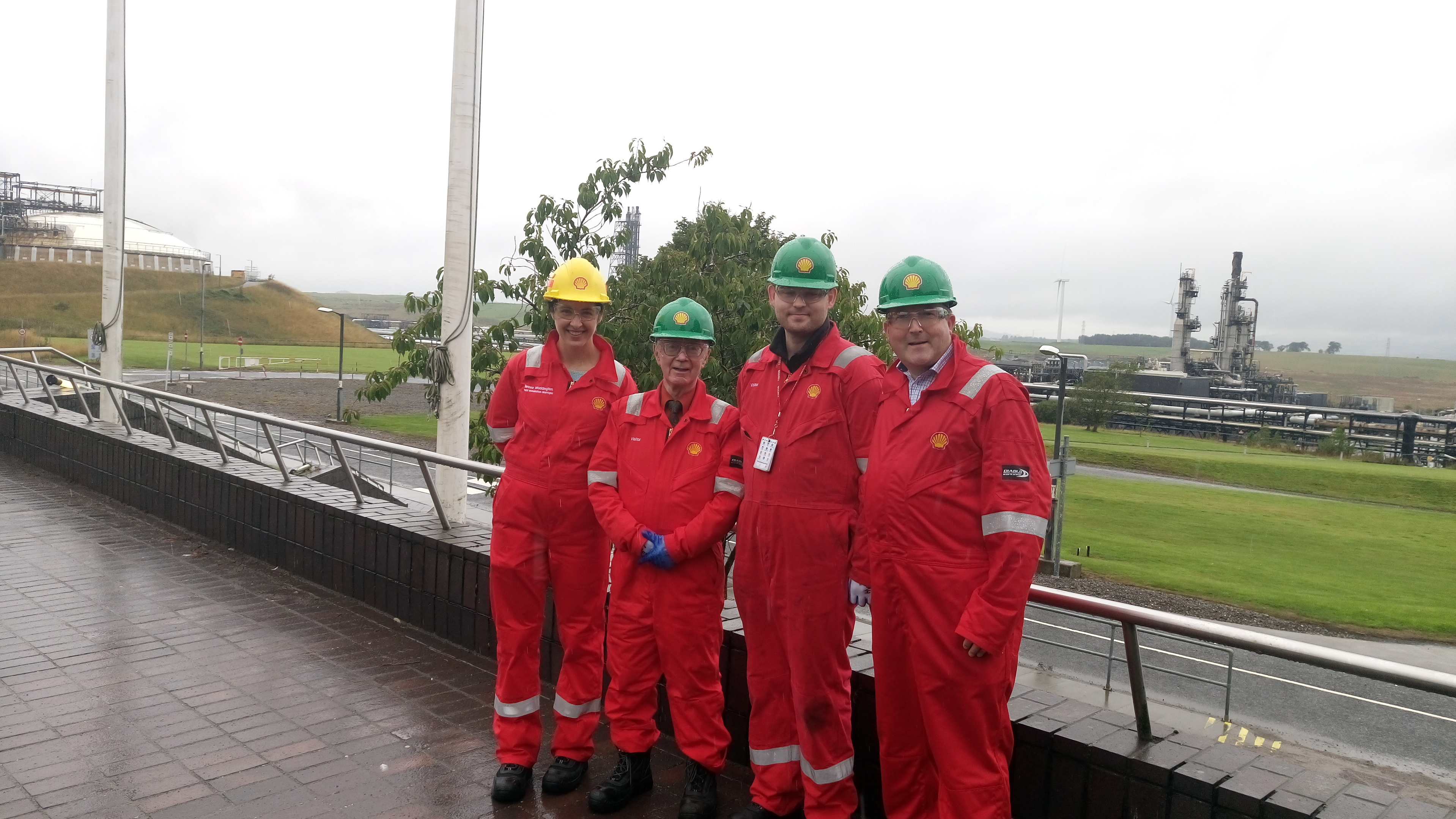 From left to right, Shell plant manager Teresa Waddington, Alex Kemp, Mark Lammey, and David Rodger, Shell.