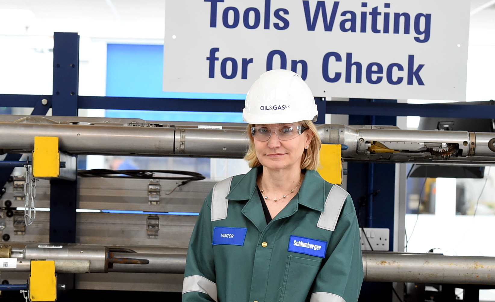 Deidre Michie, CEO of Oil and Gas UK visit Schlumberger in Dyce.