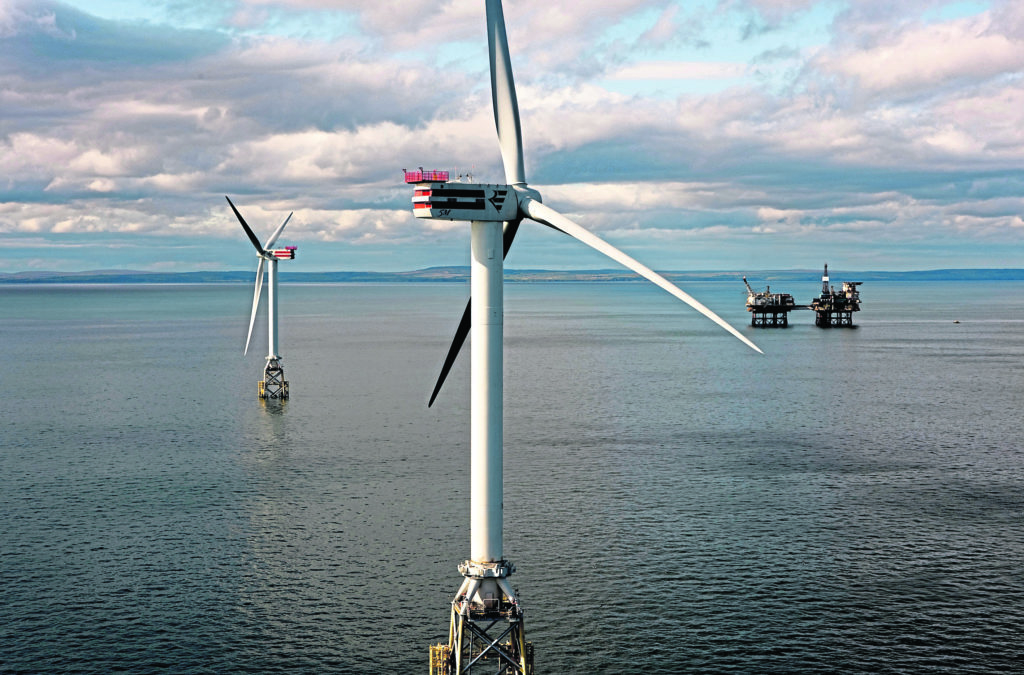 Pic shows the two-turbine Beatrice demonstrator test project.