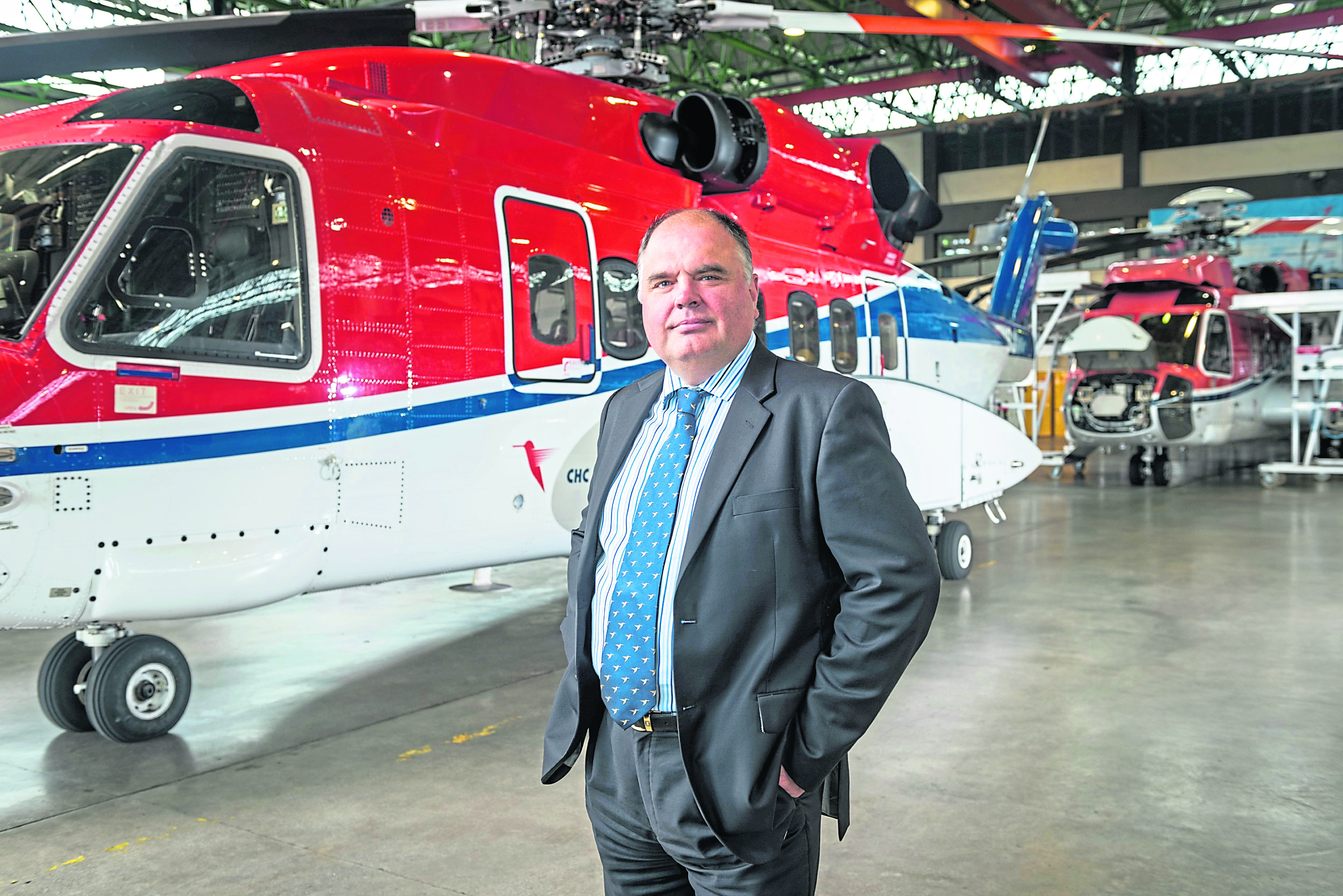 Mark Abbey, regional director, CHC Helicopter with a Sikorsky S92