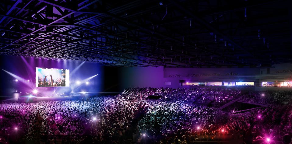 How the arena will look during a concert.