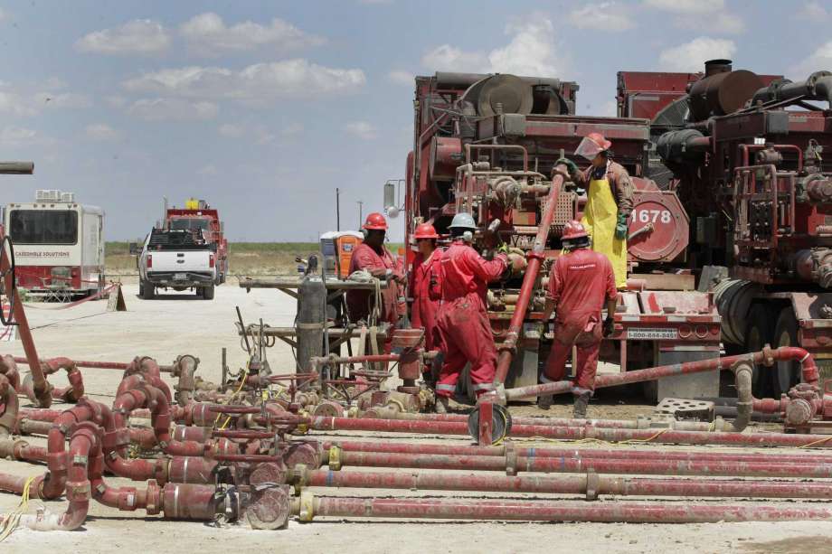 Noble Energy pump fracking activities Monday, June 26, 2017, in Pecos, TX.