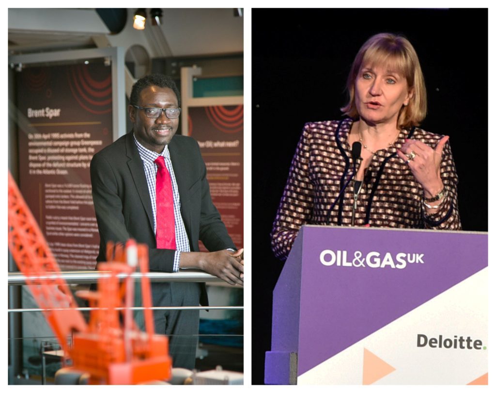Ollie Folayan, chairman of AFBE-UK Scotland and Deidre Michie, CEO of Oil and Gas UK