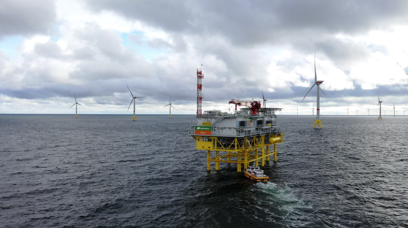 Wikinger windfarm and substation.