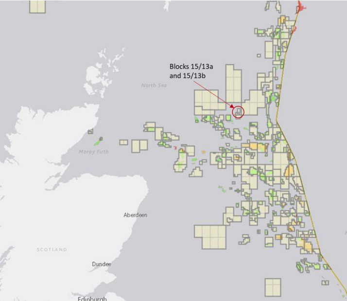 North Sea blocks 15/13A and B