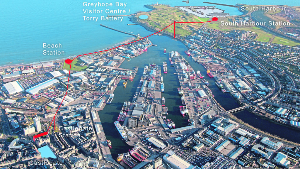 city views: The proposed cable cars would be positioned at the beach, the Citadel and Nigg Bay