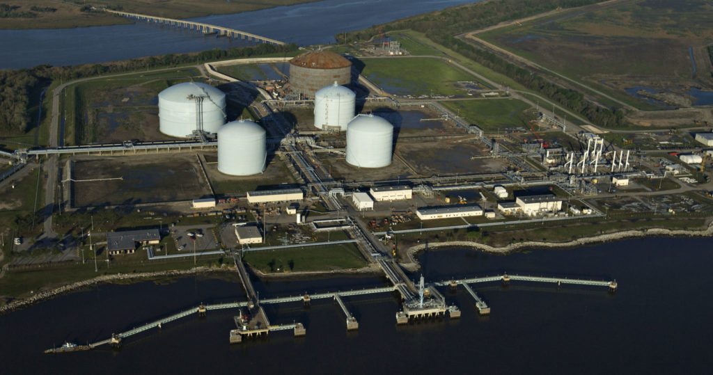 Storage tanks stand on the grounds of an El Paso Corp. liquified-natural-gas (LNG) Elba Island terminal near Savannah, Georgia, U.S. Photographer: Stephen Morton/Bloomberg