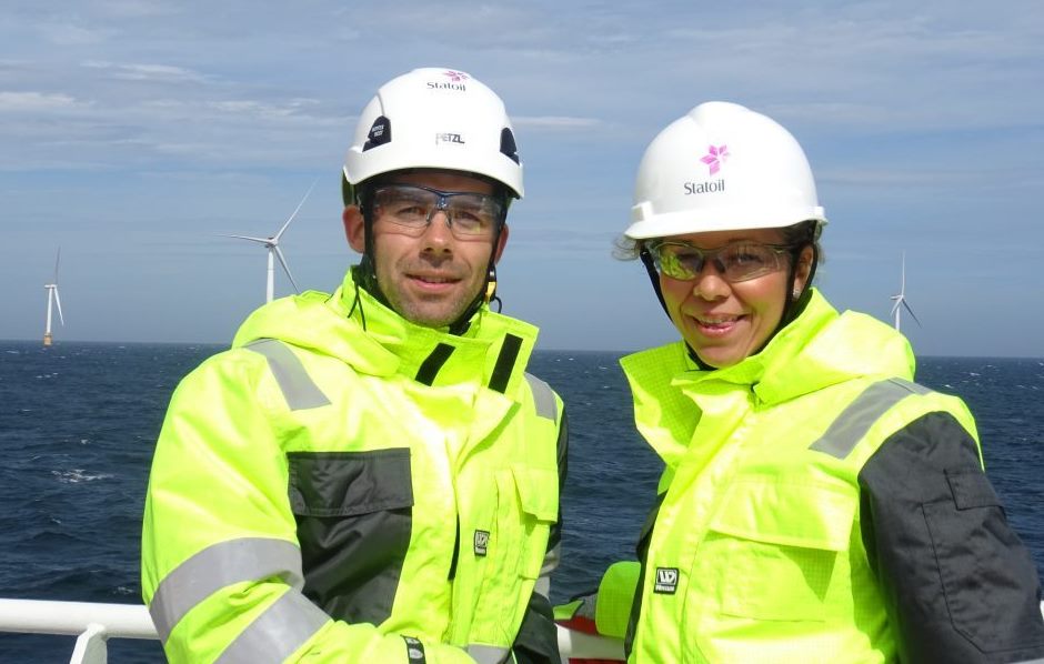 Halvor Hoen Hersleth, Hywind operations manager and Hedda Felin, managing director, Equinor UK.