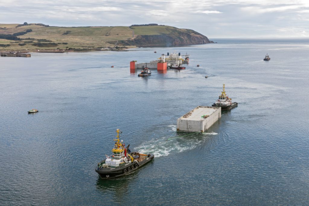 Giant caissons to construct the new South Harbour arrived recently