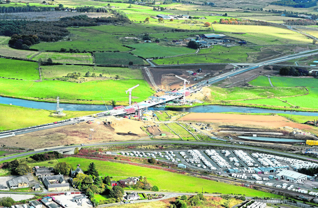 Aerial Photographs 
Aberdeen Western Peripheral Route / AWPR
Pictured is the Northern Route between Dyce / Aberdeen Airport and Blackdog. Pictured is the new bridge at Dyce over the River Don which is still under construction.
Picture by DARRELL BENNS   
Pictured on 06/10/2018 
MUST CREDIT - CABRO AVIATION and HJS HELICOPTERS