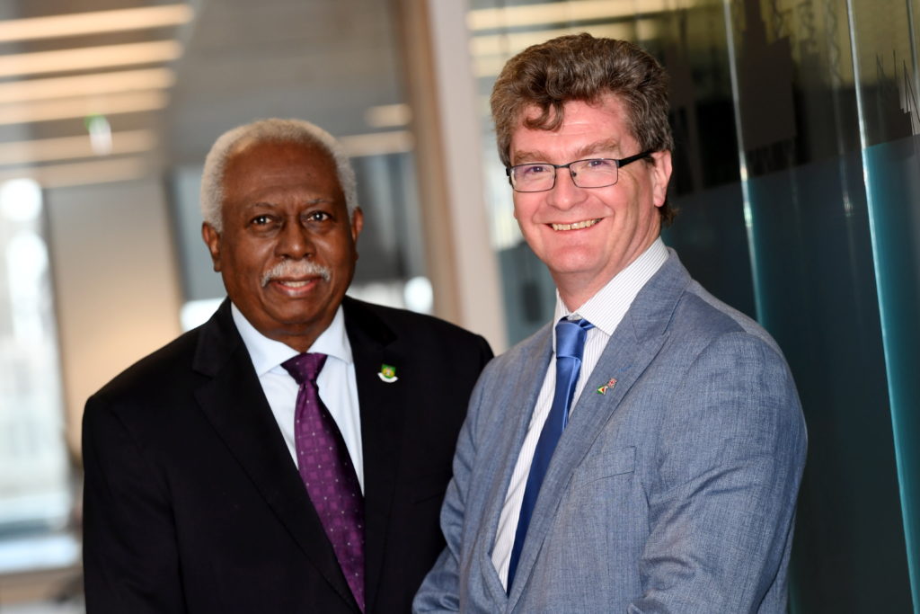 Guyanese ambassador to the UK, Frederick Hamley Case and the British high commissioner to Guyana, Greg Quinn