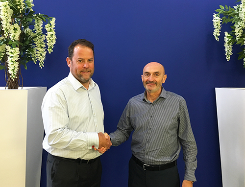 Operam’s Director, Simon Woodhouse (left), and First Recruitment Group CEO, John Urpi (right).