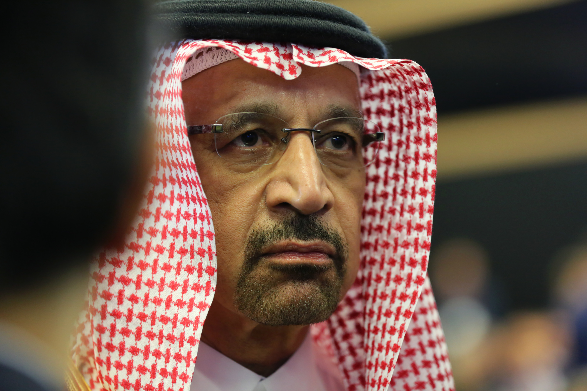 Khalid al-Falih, Saudi Arabia's energy minister, looks on during a panel debate at the St. Petersburg International Economic Forum (SPIEF) in St. Petersburg, Russia, on Friday, May 25, 2018. The economic forum this year will be attended by President Vladimir Putin and French President Emmanuel Macron, and panels include everything from how to do business in Russia to biotechnology and blockchain. Photographer: Chris Ratcliffe/Bloomberg