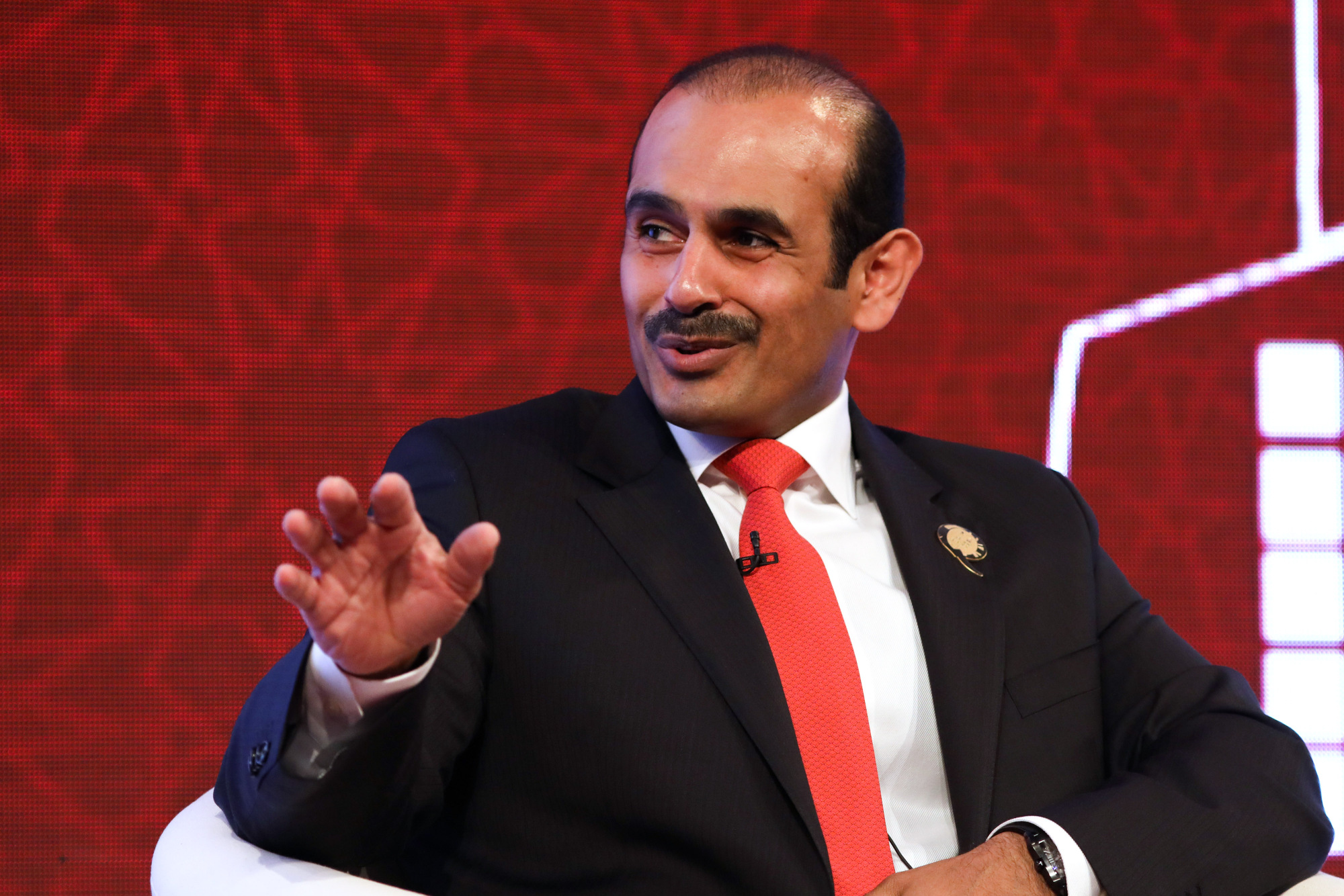 Saad Sherida Al Kaabi, chief executive officer of Qatar Petroleum, speaks during the Qatar-U.K. Business and Investment Forum in London, U.K., on Monday, March 27, 2017. Photographer: Chris Ratcliffe/Bloomberg