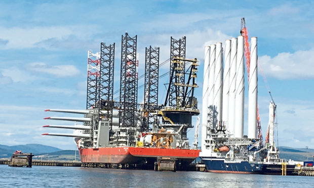 Turbine sections bound for Beatrice at nigg Energy Park earlier this year.