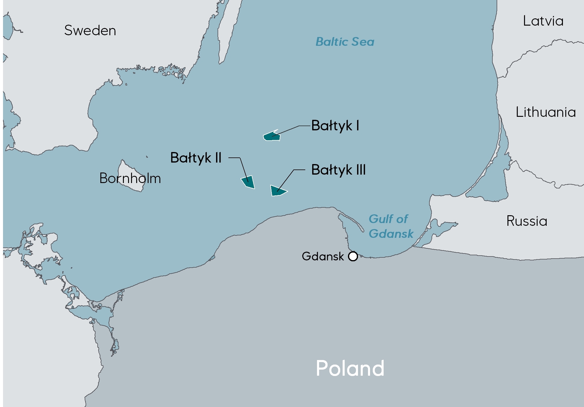 Equinor Polish wind project map.