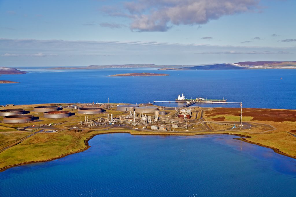 The oil processing terminal at Flotta