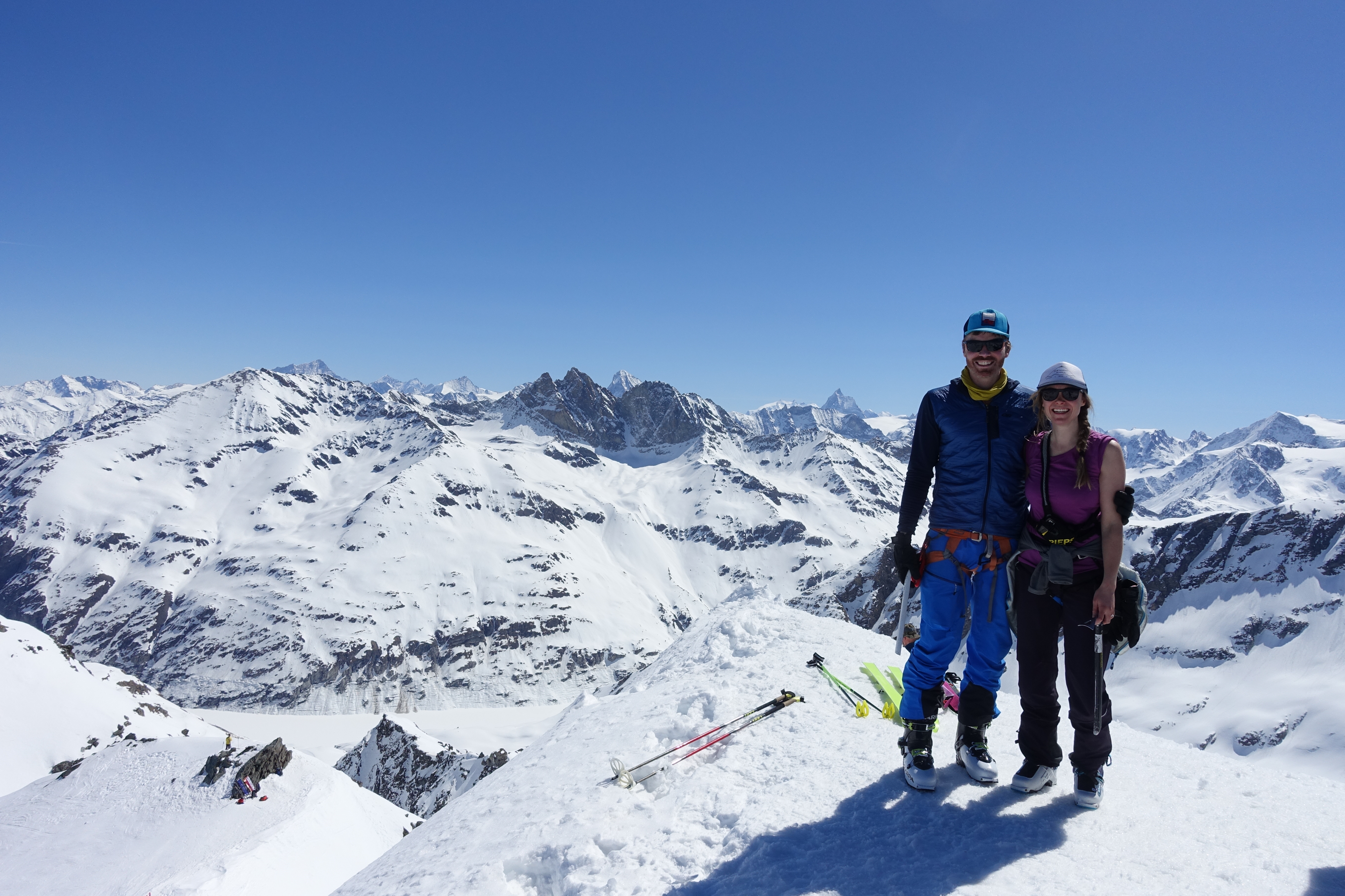 Hazel and Luke Robertson at the top of Rosa Blanche