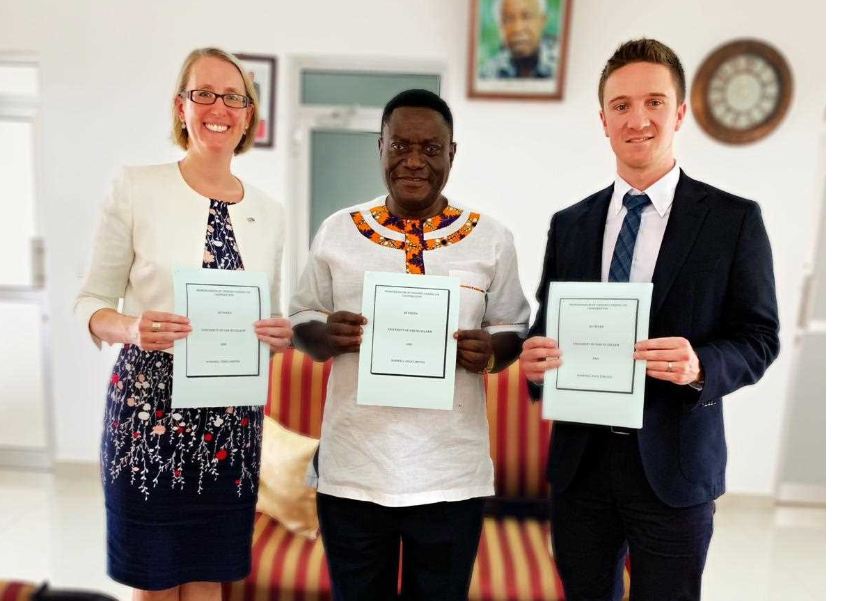 Norwell EDGE has signed an MOU with the University of Dar Es Salaam to explore joint learning opportunities for petroleum engineering students and oil and gas industry projects in Tanzania.  L-R H. E. Sarah Cooke, British High Commissioner to Tanzania, Prof. Rutinwa, Acting Vice Chancellor of the University of Dar es Salaam and Mike Adams, Co-founder of Norwell Edge