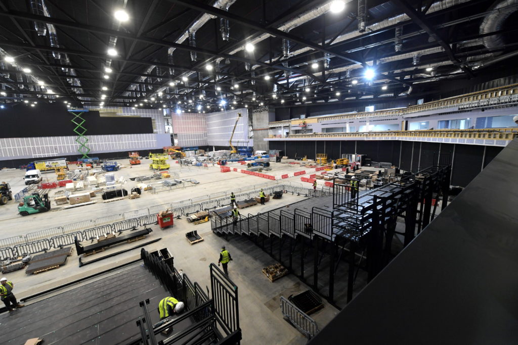 Photos of the media tour around the new AECC/TECA building site. 
The main arena looking from one of the VIP suites.
20/02/19
Picture by KATH FLANNERY