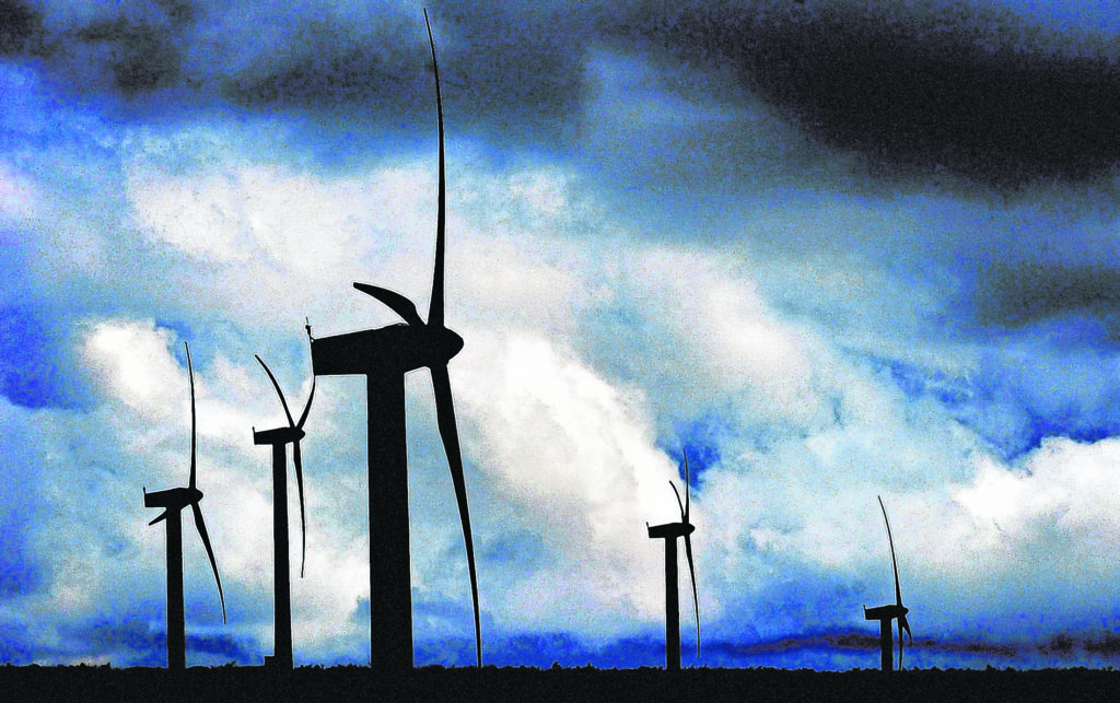 The Beinn An Tuirc wind farm on the Kintyre peninsula in Scotland.
