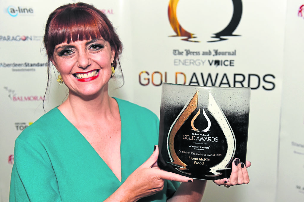 Press & Journal's Gold Awards 2018, at the Marcliffe Hotel. Picture of Dr. Mildred Dresselhaus Award winner Fiona McKie. Picture by KENNY ELRICK 07/09/2018