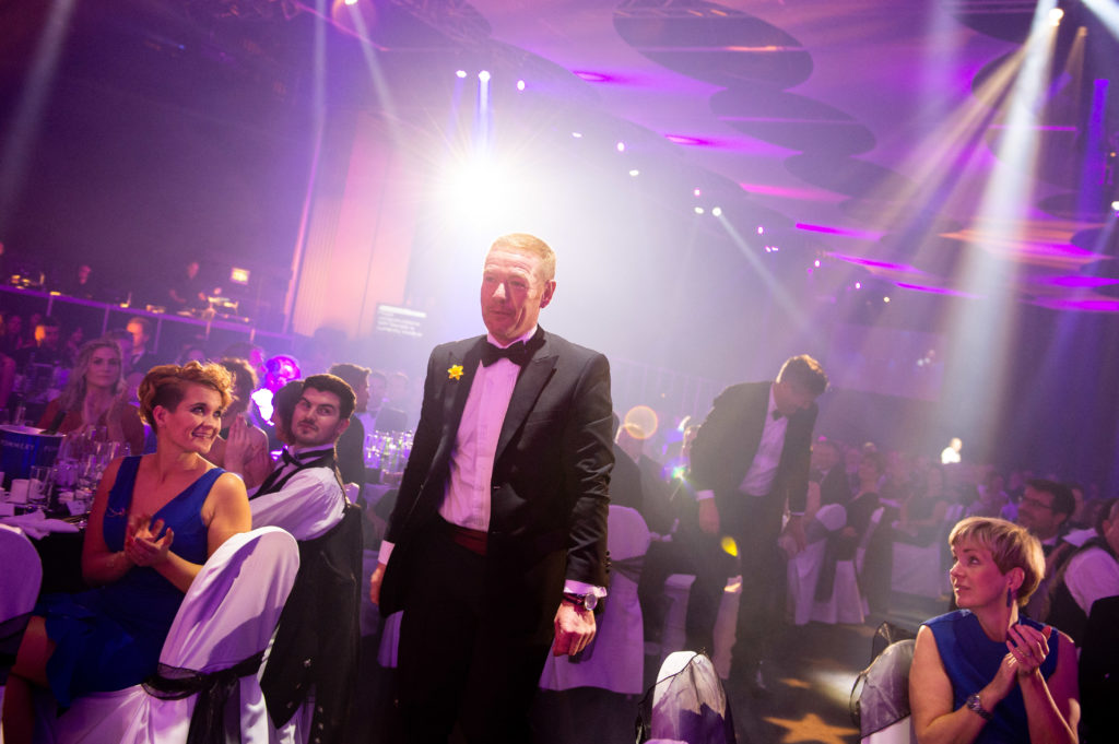 Northern Star Business Awards 2018. Pictured is Operations Manager at W M Donald Limited, Ian Gray approaching the stage to collect the award for Business of the Year.