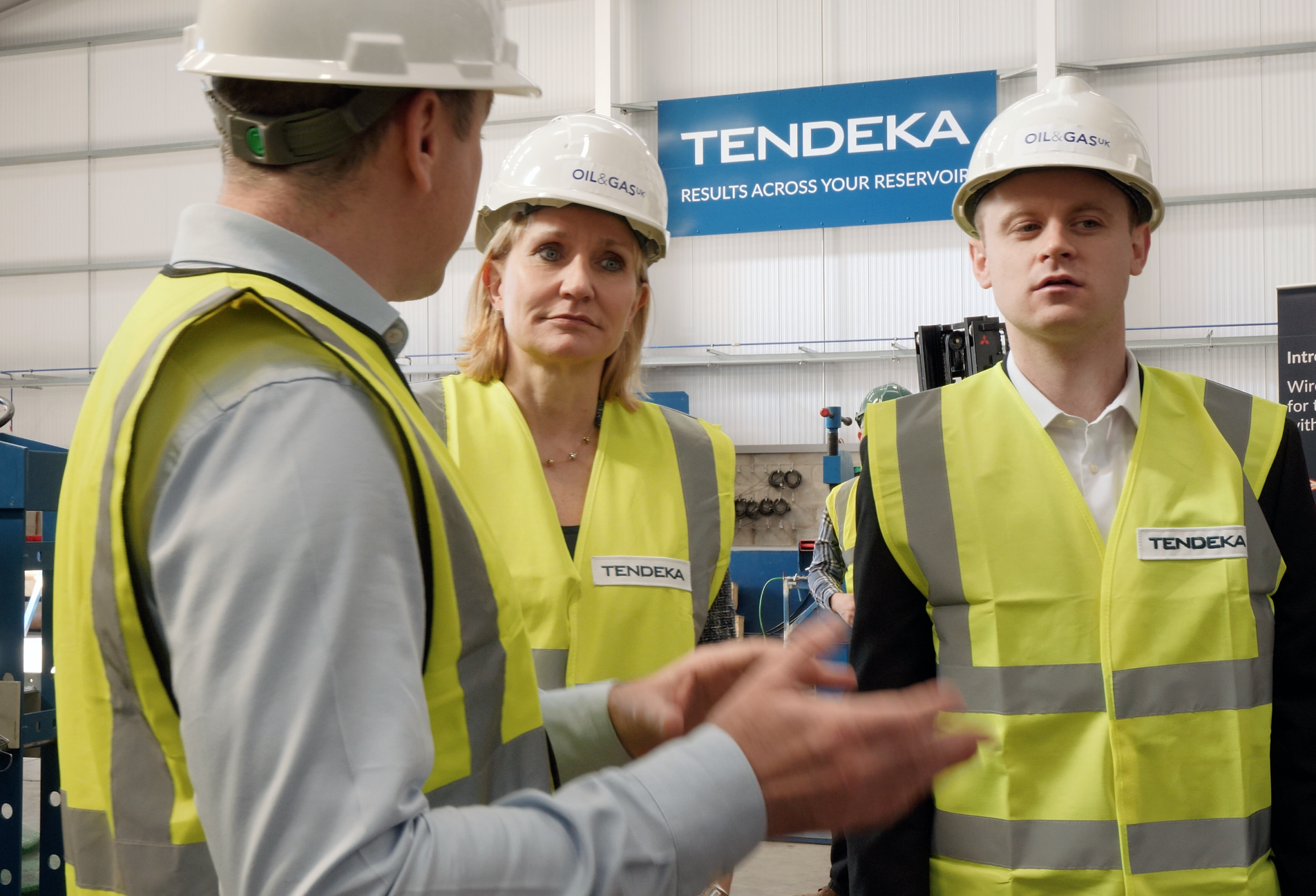 OGUK chief executive Deirdre Michie with report authort Ross Lynch visiting Tendeka ahead of the report launch