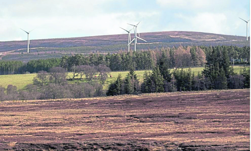 vision: An artist’s impression of the controversial Clashgour wind farm which Force 9 Energy hopes to develop about seven miles south of Forres