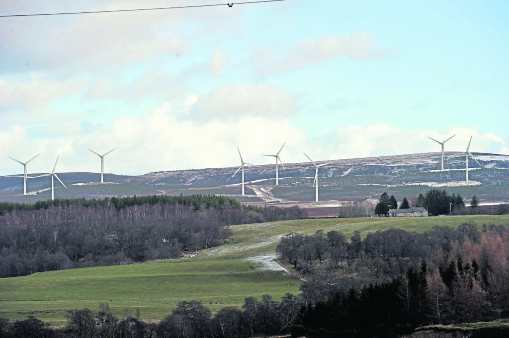 Looking east to the Berry Burn Windfarm, south of Forres.

Picture by Gordon Lennox 01/03/2017