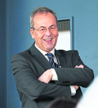 11/03/17 LADBROKES PREMIERSHIP ROSS COUNTY V KILMARNOCK GLOBAL ENERGY STADIUM - DINGWALL Ross County Chairman Roy MacGregor in the stands.