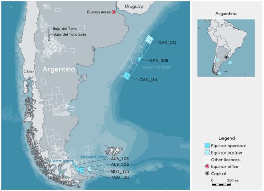 Map of the new licences in Argentina