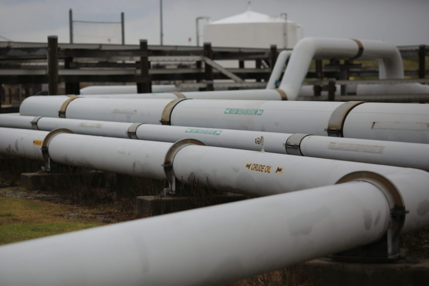 Crude oil pipelines stand at the U.S. Department of Energy's Bryan Mound Strategic Petroleum Reserve in Freeport, Texas, U.S.