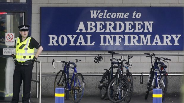 The worker has been taken to Aberdeen Royal Infirmary