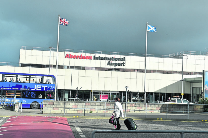 Aberdeen International Airport - The UK Transport Secretary Chris Grayling visite the new terminal at the airport. Picture by COLIN RENNIE October 26, 2017.
