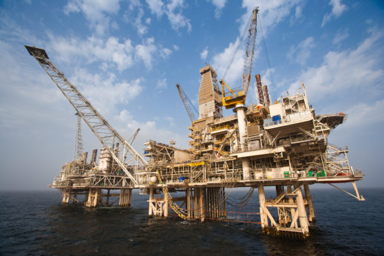 View of the Central Azeri platform, which is located off the coast of Azerbaijan, in the Caspian Sea.