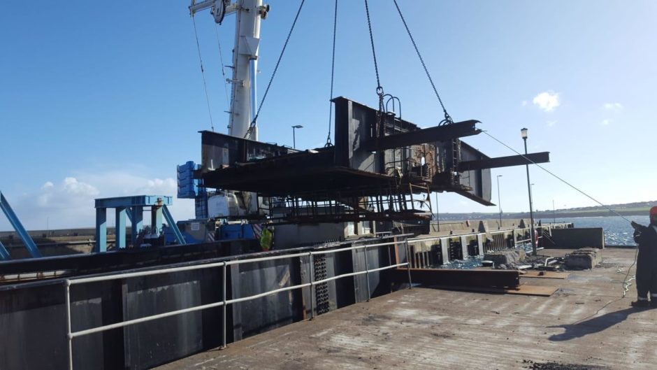 Leask Marine work at Scrabster Harbour, Thurso, Caithness.