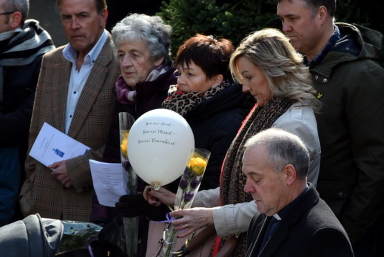 Remembrance service at Johnston Gardens Aberdeen for the 10 year anniversary of the crash of a super Puma helicopter. 
Picture by Jim Irvine  1-4-19