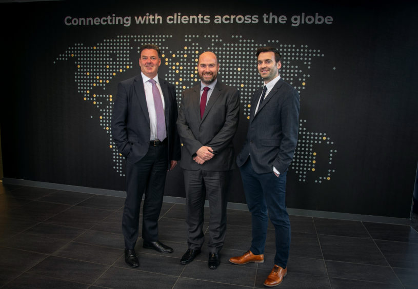 Left to right: Heading up AAB’s international team are Neil Dinnes, Graeme Allan and Steven Fraser