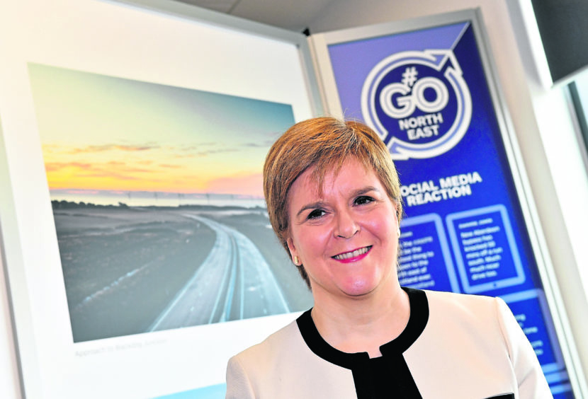 SPEECH: First Minister Nicola Sturgeon visited Aker Solutions, Dyce, to highlight the benefits of the AWPR. Photographs by Kami Thomson