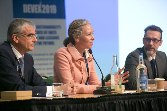 Hedda Felin, senior vice president for Equinor UK & Ireland and Jean-Luc Guiziou (left), managing director of Total E&P UK.
Pictured right is Andy Alexander, chief geophysicist at Siccar Point Energy