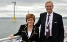 First Minister Nicola Sturgeon officially opened the Vattenfall's 93.2MW facility in Aberdeen. She is with President and Chief Executive officer at Vattenfall, Magnus Hall.
Picture by COLIN RENNIE.