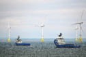The European Offshore Wind Deployment Centre in Aberdeen Bay, Scotland’s largest offshore wind test and demonstration facility (Photo by Jeff J Mitchel/Getty Images)