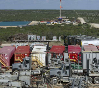 A hydraulic fracturing operation in the Permian Basin.