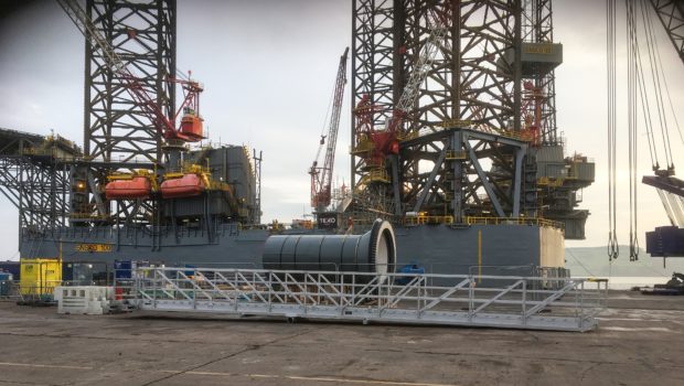 Texo Group worked on the ENSCO100 jack-up upgrade at the Port of Dundee.