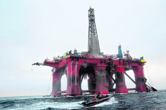 Greenpeace activists occupied the Paul B Loyd Jr rig earlier this year.